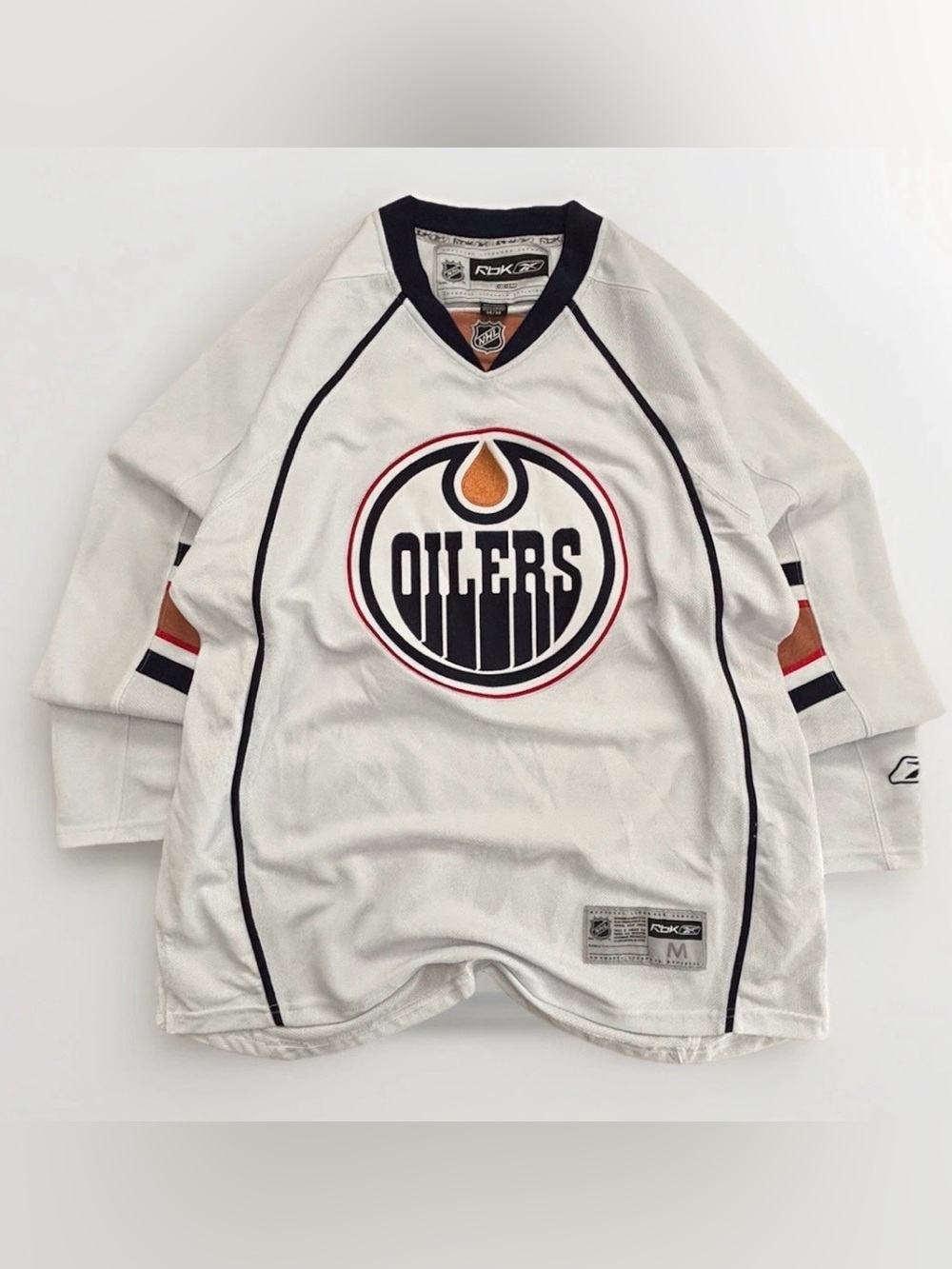 Edmonton Oilers Reebok Hockey Jersey Oversized Medium NHL 07-11 Premier RBK Y2K